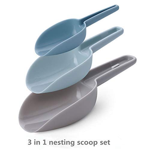 HARI Yoo- Kneek- Food Scoop Plastic Scoop Set Dry Food Scoop Ice Scoop Candy Scoop Puppy Food Feeder Shovel Multipurpose Handy Scoop Set of 3 Stackable Design - Image 5
