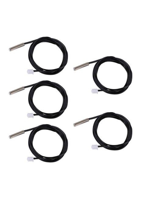DROK 10K Temperature Sensor Probe, 5pcs 1 Meter Waterproof Temp Sensor Probe, Stainless Steel 3950 NTC Temp Sensor Probe, Digital Temperature Transmitter Extension Cable