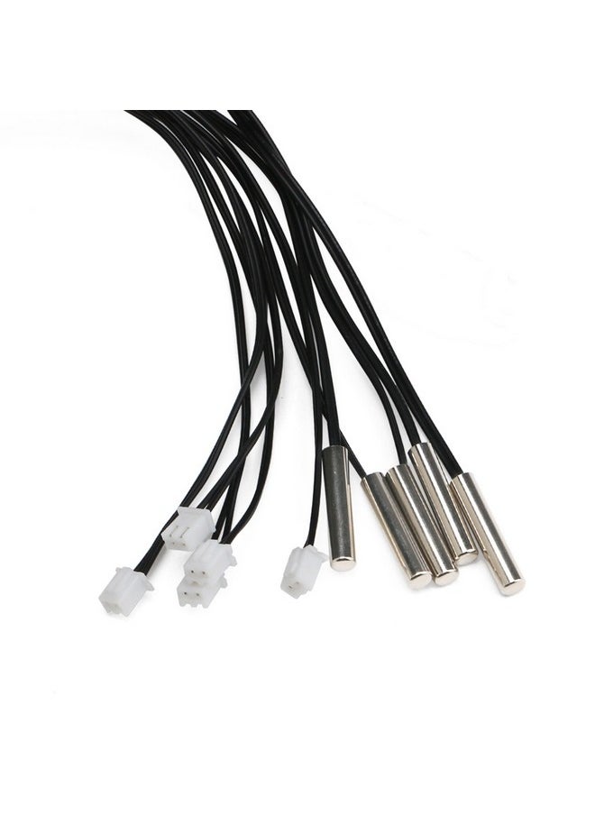 DROK 10K Temperature Sensor Probe, 5pcs 1 Meter Waterproof Temp Sensor Probe, Stainless Steel 3950 NTC Temp Sensor Probe, Digital Temperature Transmitter Extension Cable