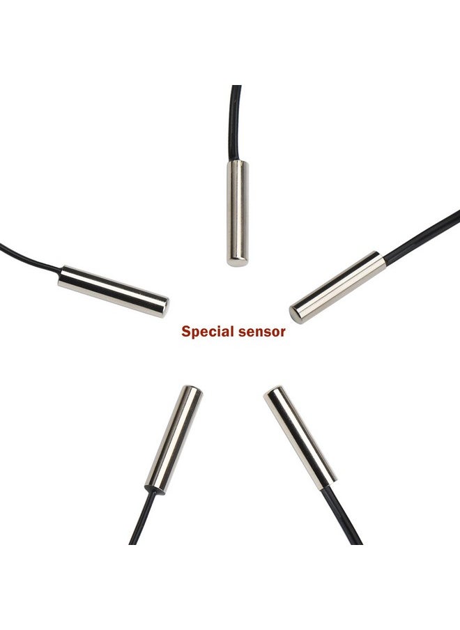 DROK 10K Temperature Sensor Probe, 5pcs 1 Meter Waterproof Temp Sensor Probe, Stainless Steel 3950 NTC Temp Sensor Probe, Digital Temperature Transmitter Extension Cable