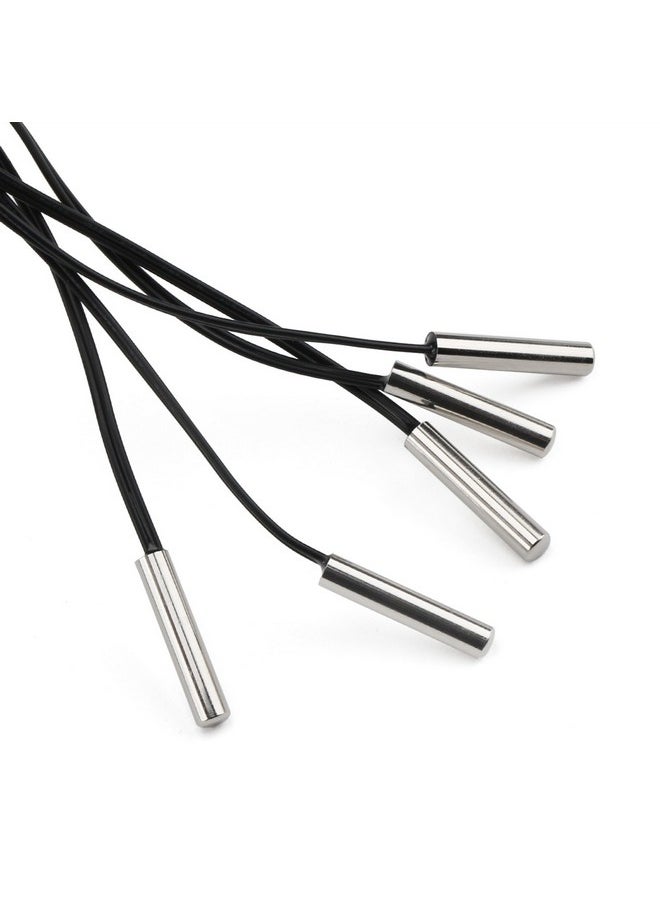 DROK 10K Temperature Sensor Probe, 5pcs 1 Meter Waterproof Temp Sensor Probe, Stainless Steel 3950 NTC Temp Sensor Probe, Digital Temperature Transmitter Extension Cable