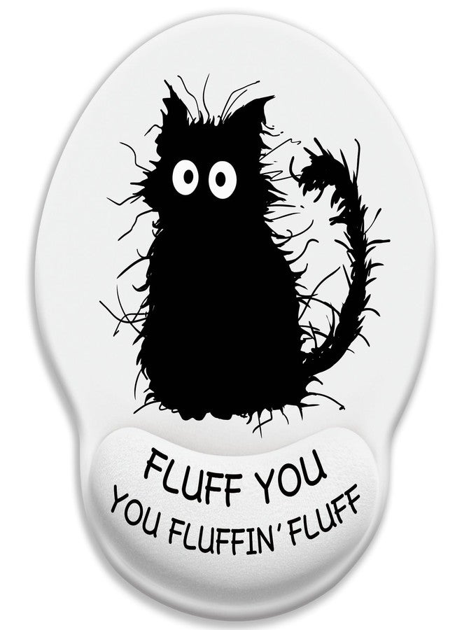LIMKRIAN Mouse Pad, Ergonomic Mouse Pad with Wrist Rest, Gaming Mouse Pad Wrist Support with Non-Slip Pain Relief PU Base, Funny Black Cat Mouse Pads for Desk, Cute Office Desk Accessories Decor - Image 1