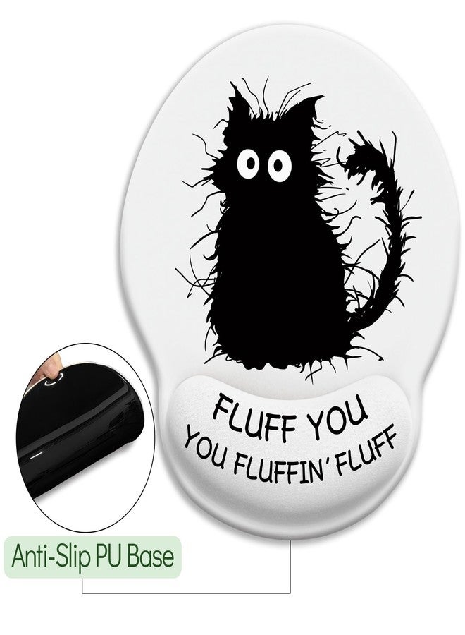 LIMKRIAN Mouse Pad, Ergonomic Mouse Pad with Wrist Rest, Gaming Mouse Pad Wrist Support with Non-Slip Pain Relief PU Base, Funny Black Cat Mouse Pads for Desk, Cute Office Desk Accessories Decor - Image 5
