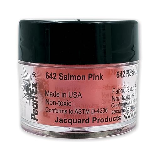 Jacquard Pearl Ex Pigment Powder 3 Grams Salmon Pink Loose Mica Powder for Epoxy Resin Watercolors Calligraphy Ink Clay Epoxy Pigment Powder Epoxy Resin Color - Image 1