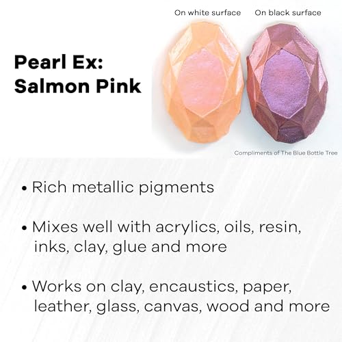 Jacquard Pearl Ex Pigment Powder 3 Grams Salmon Pink Loose Mica Powder for Epoxy Resin Watercolors Calligraphy Ink Clay Epoxy Pigment Powder Epoxy Resin Color - Image 3