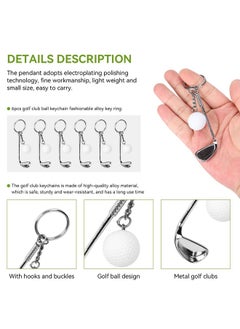 6Pcs Golf Club Keychains, Mini Alloy Golf Keychain Golf Racket Ball Pendant Keychain Key Ring Sports Keyring Ring Backpacks Handbags Decorations For Men Women Sports Lovers, 11.5Cm - pzsku/Z7B460B75CE73D8172B8EZ/45/_/1735214410/30ddc19e-5c5f-4a2f-b698-9cf5b5e103bf