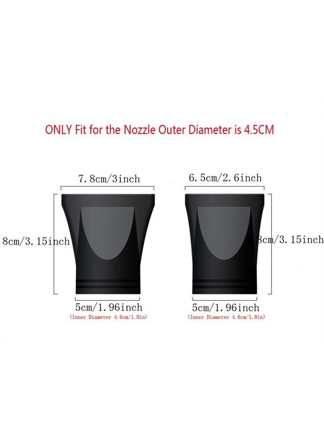 erioctry 2PCS Black Plastic Salon Replacement Hair Dryer Drying Concentrator Hair Styling Tool Hood Cover ONLY Fit for the Nozzle Outer Diameter is 4.5CM - Image 2