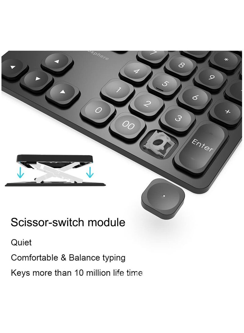 BOW Dual Bluetooth Numeric Keyboard Rechargeable Wireless Number Numpad for iPad Laptop Windows ios Slinet Digital Keyboard - Image 5