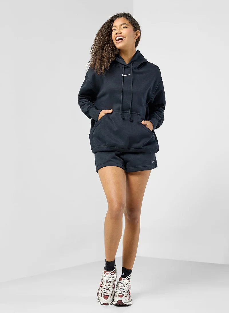 Nike BLACK/(SAIL) Phoenix Fleece Oversized Hoodie for Women | Best Price UAE