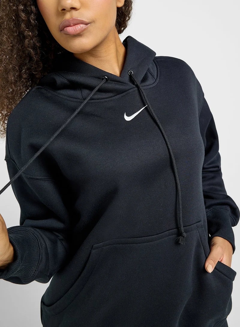 Nike BLACK/(SAIL) Phoenix Fleece Oversized Hoodie for Women | Best Price UAE
