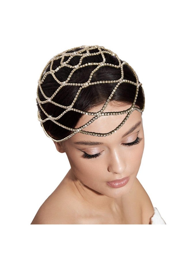 إكسسوارات فلابر من عشرينيات القرن العشرين للنساء عصابة رأس من أحجار الراين من Great Gatsby من عشرينيات القرن العشرين قطع شعر زفاف للعرائس باللون الذهبي