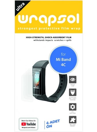 Wrapsol Xiaomi Mi Band 4c Smart Watch Screen Protector Polyurethane Film  - Image 2
