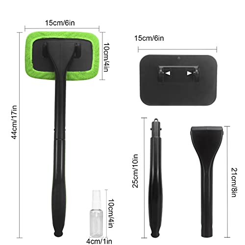 SoSickWithIt Car Windshield Cleaning Tool, Windshield Cleaner with 4 Washable and Reusable Microfiber Pads and Extendable Handle, for Auto Glass Wiper - Image 2