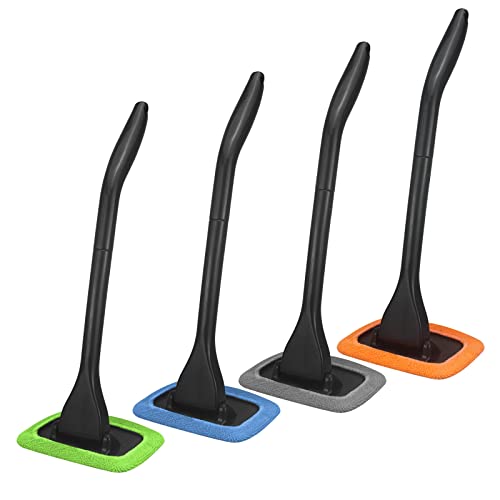 SoSickWithIt Car Windshield Cleaning Tool, Windshield Cleaner with 4 Washable and Reusable Microfiber Pads and Extendable Handle, for Auto Glass Wiper - Image 5
