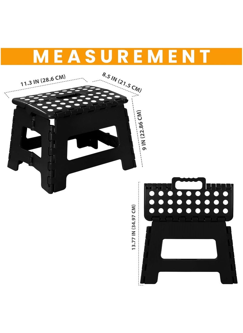 Vparty Home Folding Step Stool - (Pack of 2) Foot Stool with 9 Inch Height - Holds Up to 300 lbs - Lightweight Plastic Foldable Step Stool for Kitchen, Bathroom & Living Room  - Image 2