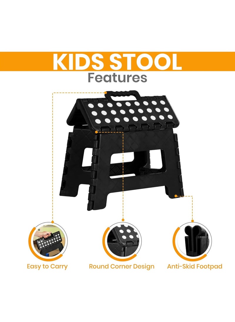 Vparty Home Folding Step Stool - (Pack of 2) Foot Stool with 9 Inch Height - Holds Up to 300 lbs - Lightweight Plastic Foldable Step Stool for Kitchen, Bathroom & Living Room  - Image 3