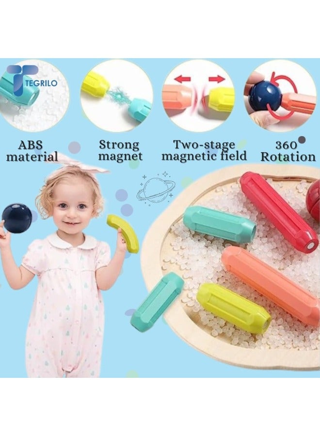 TEGRILO 100 PCS Magnetic Building Blocks Toy, Stacking Magnetic Stick Rods and Ball Toys, Educational Construction Puzzle for Kids - Image 4