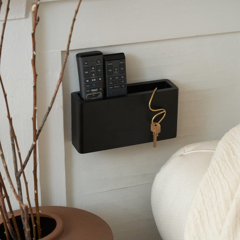 KIBAGA Premium Wooden Remote Control Holder - Easy Install Adhesive Wall Mount Caddy Keeps 3-4 TV Remotes Neatly Organized - Stylish Natural Wood Organizer is Perfect for Any Bed Or Living Room Wall - Image 2