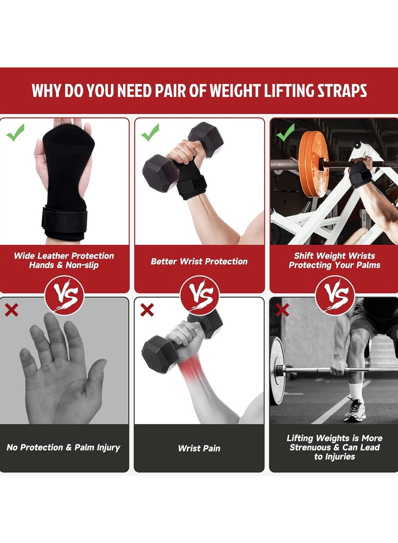 PYC Premium Weight Lifting Wrist Hooks Straps for Maximum Grip Support - Deadlift Gloves and Grip Pads Alternative in Fitness Gym Power Training Like Pull Up Deadlifting & Shrugs For Women Men (Black) - Image 4