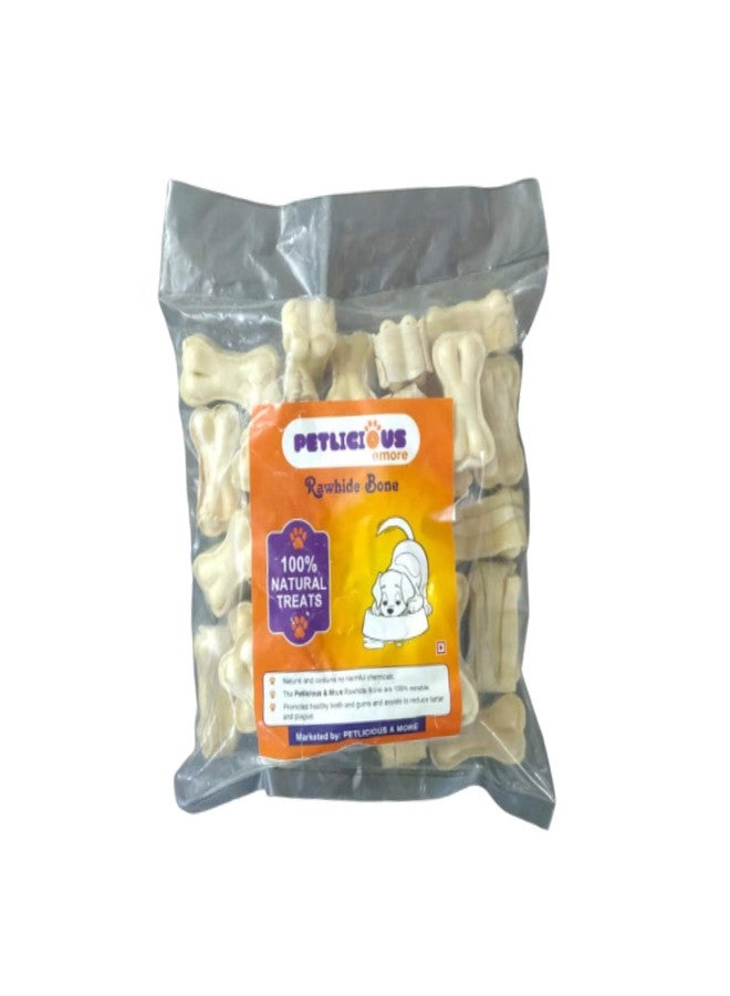 Petlicious & More Rawhide Bone 2 Inch Pressed Bone for Puppy & Small Dogs (Pack of 30) - Image 1
