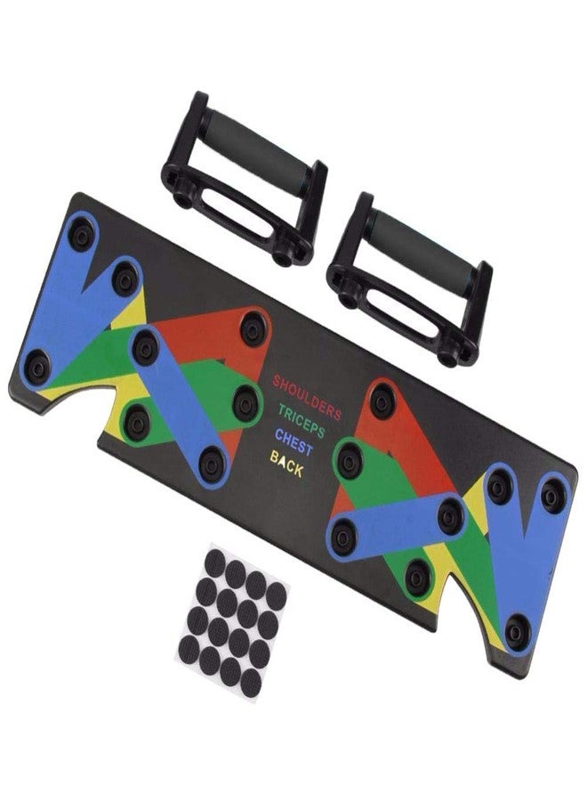AR Mall نظام لوح تمارين الضغط 9 في 1 من AR Mall، مُرمّز بالألوان، أدوات تمارين بناء الجسم واللياقة البدنية، لوح دعم تمارين الضغط، رف تدريب تمارين الضغط للرجال والنساء، مناسب للتمارين المنزلية - Image 1