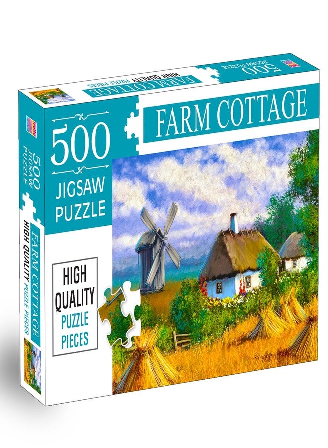 BRIJBASI Farm Cottage Jigsaw Puzzles for Kids and Children – Realistic Illustration Challenging Brain Booster Gifts, Fun and Creative Game – (500 Pcs) - Image 1