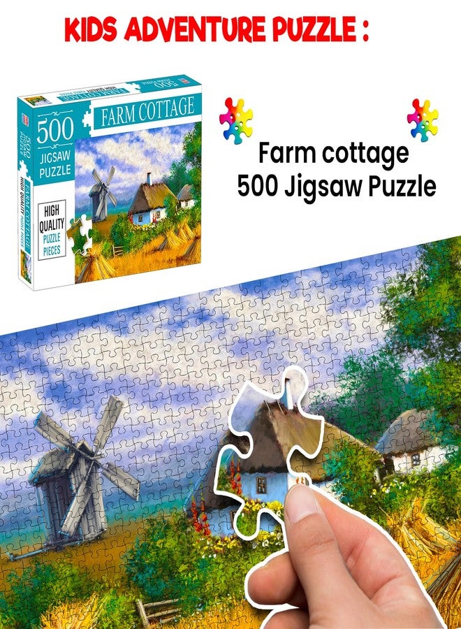 BRIJBASI Farm Cottage Jigsaw Puzzles for Kids and Children – Realistic Illustration Challenging Brain Booster Gifts, Fun and Creative Game – (500 Pcs) - Image 3