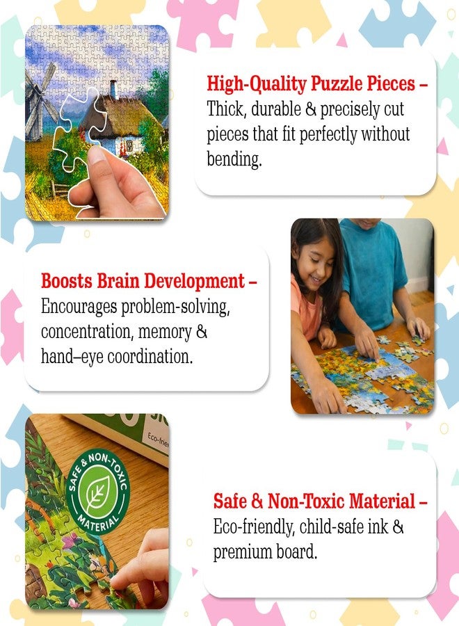 BRIJBASI Farm Cottage Jigsaw Puzzles for Kids and Children – Realistic Illustration Challenging Brain Booster Gifts, Fun and Creative Game – (500 Pcs) - Image 4