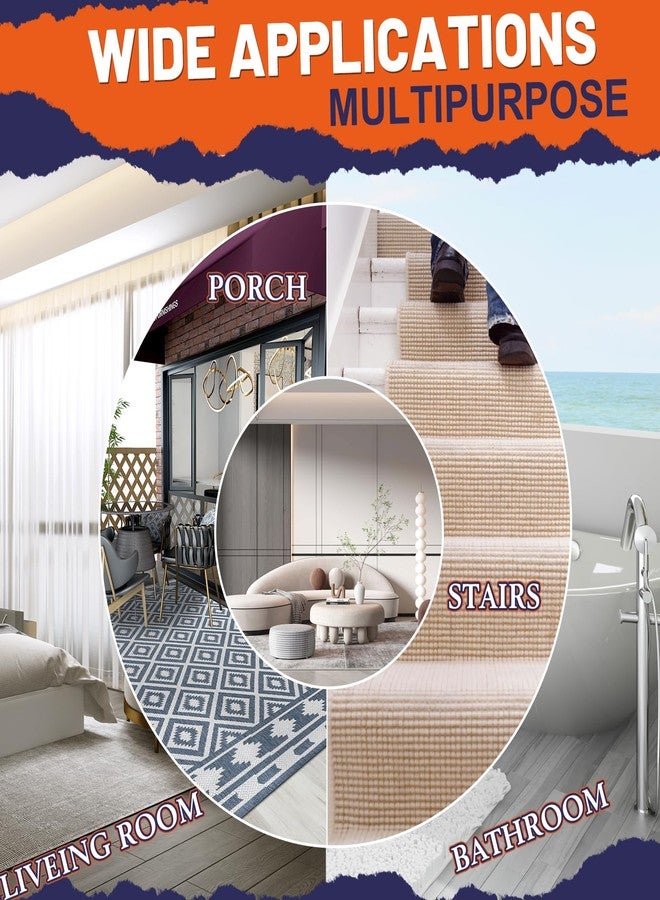 Eterart Double Sided Carpet Tape Heavy Duty for Area Rugs,Tile Hardwood Floors,Over Carpet,Rug Tape High Adhesive and Removable,Strong Sticky Tape,Indoor/Outdoor,Residue Free,2 Inches x 10 Yards,White - Image 5