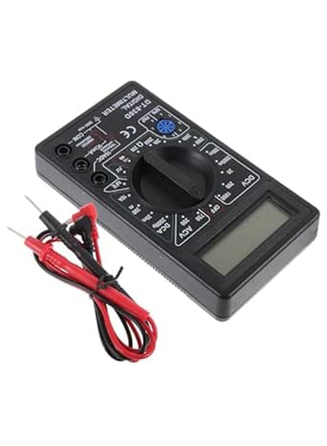 مقياس متعدد رقمي مع شاشة LCD حماية من التحميل الزائد اختبار الفولت والأمبير والأوم أسود - Image 1