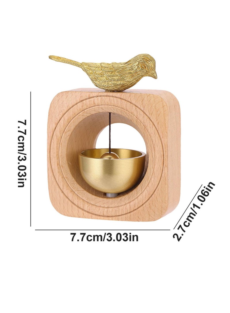 SYOSI Door Chime For Entrance, 1PCS, Magnetic Brass Doorbell Handmade Wooden Doorbell Shopkeepers Bell For Door Opening Elegant Birds Wooden Magnetic Door Bell Chime For Entrance Welcome Doorbell - Image 3