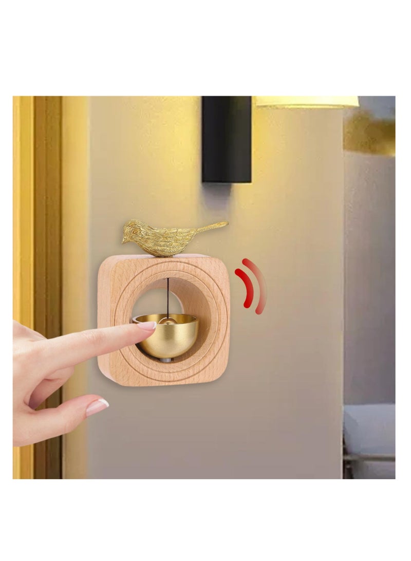 SYOSI Door Chime For Entrance, 1PCS, Magnetic Brass Doorbell Handmade Wooden Doorbell Shopkeepers Bell For Door Opening Elegant Birds Wooden Magnetic Door Bell Chime For Entrance Welcome Doorbell - Image 4