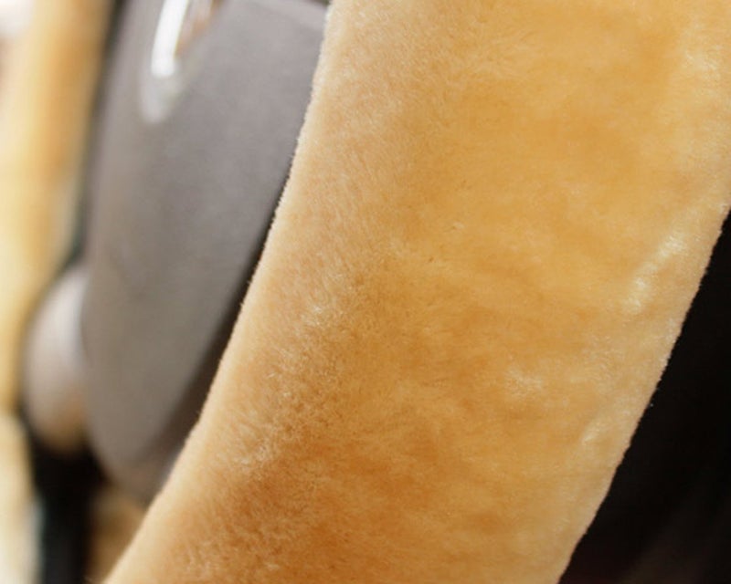 bott غطاء عجلة القيادة القابل للتمدد من الفرو لسيارات الكلاسيكية (كركم) - Image 4