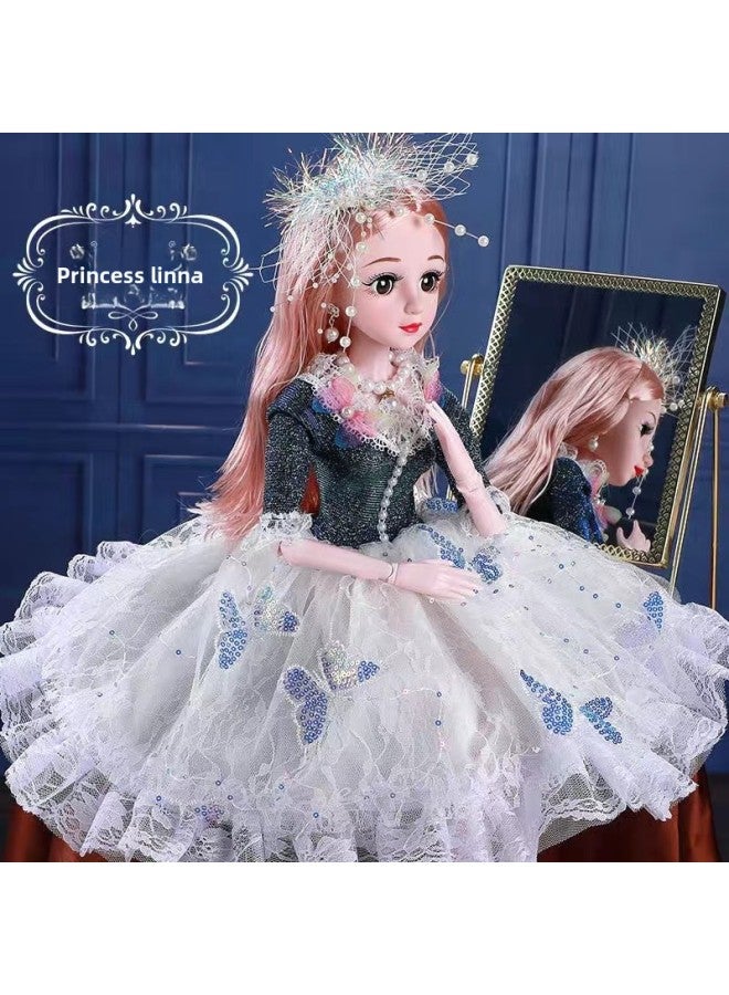 60 Centimeter Oversized Doll Set Little Girl Princess Play House Children's Birthday Gift Box Toys Wholesale-Color:Lina (Blink) 60cm-Height:20 Joint-Music Edition-Gift Pack 1-opp Bag - Image 1