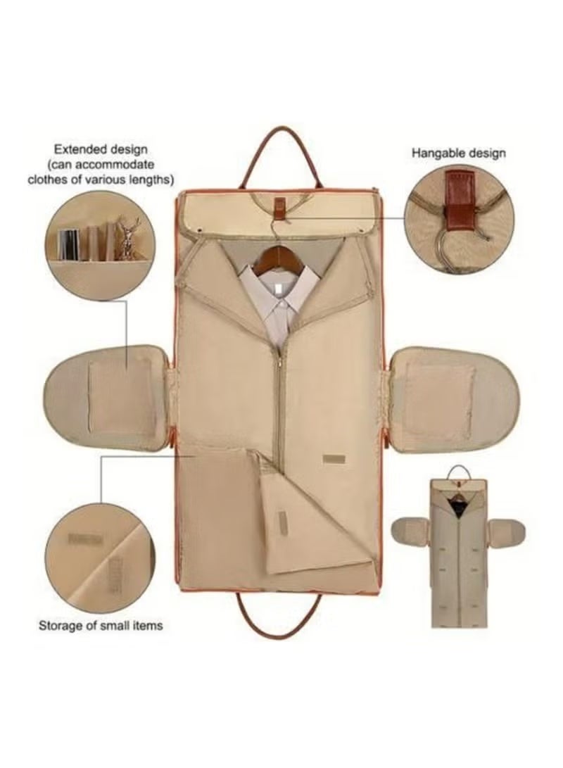 Foldable travel garment bag - suitable for travel clothes - with dedicated clothing compartments and a dedicated shoe compartment 2-in-1 hanging travel bag - Image 4