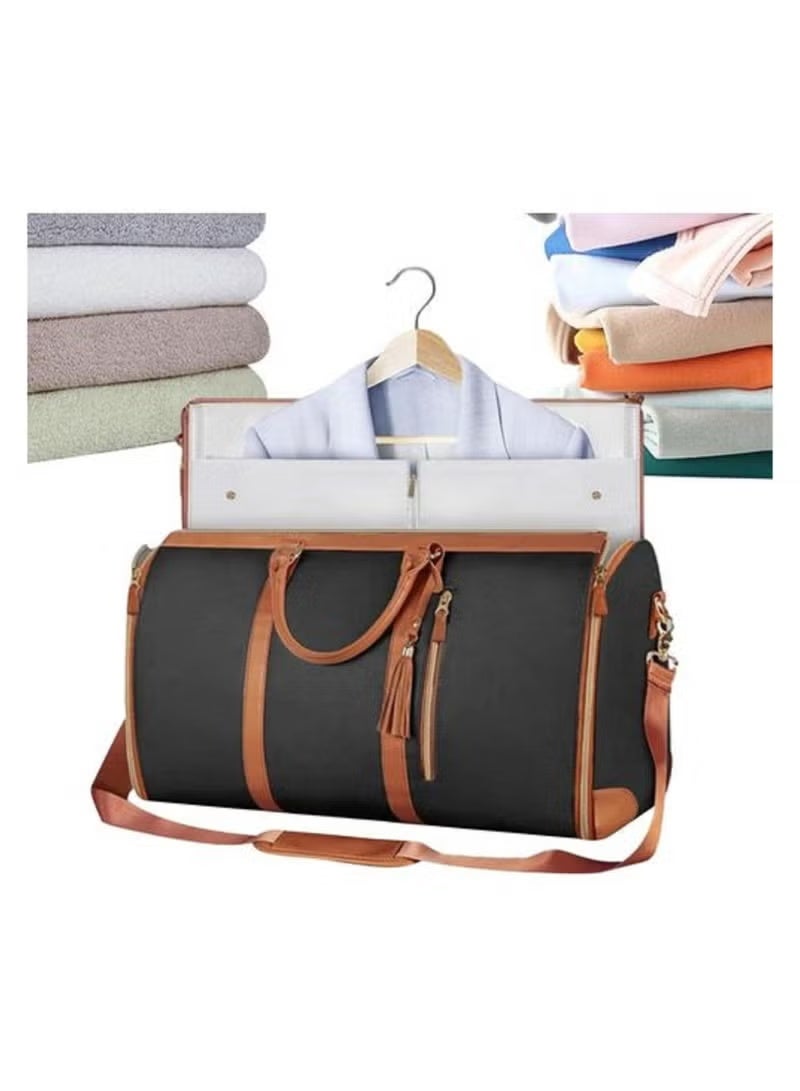 Foldable travel garment bag - suitable for travel clothes - with dedicated clothing compartments and a dedicated shoe compartment 2-in-1 hanging travel bag - Image 1