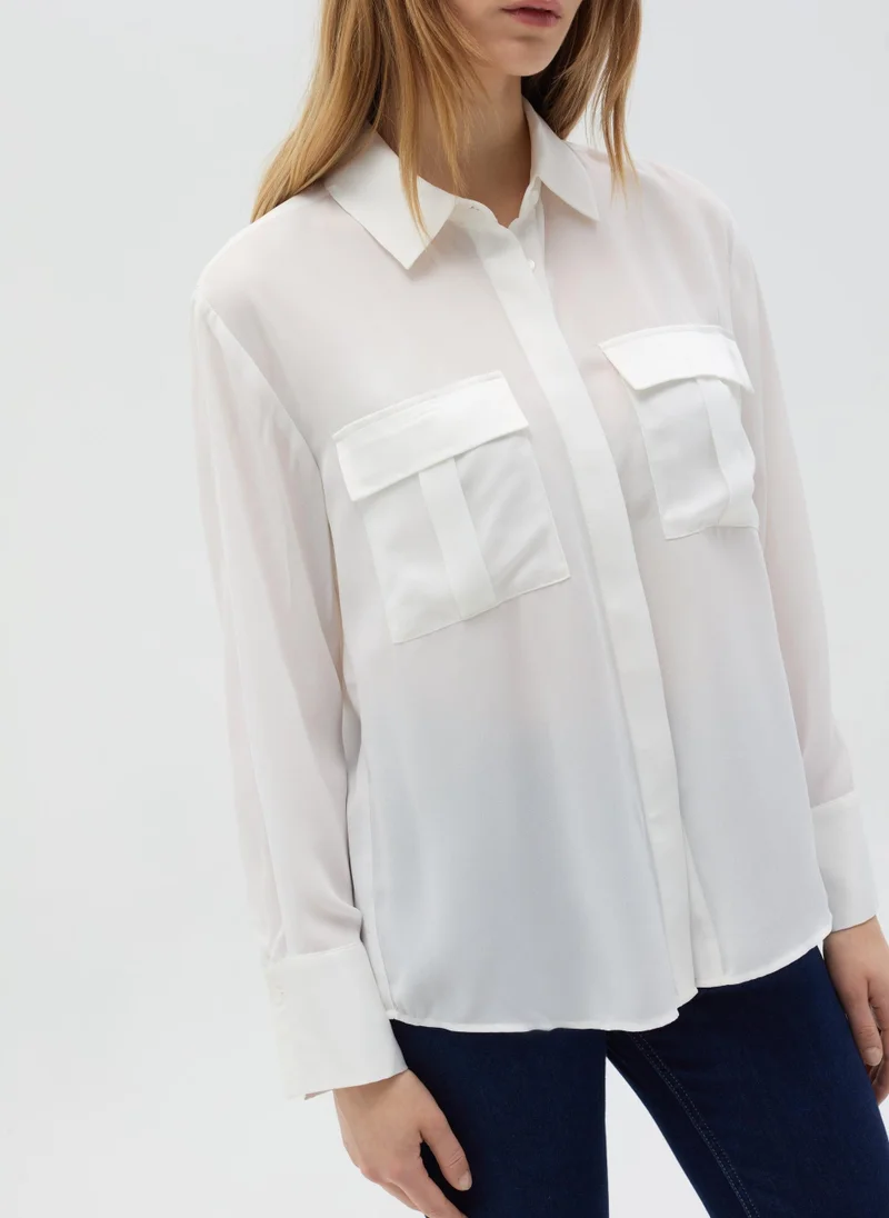 Ovs Shirt With Satin Details