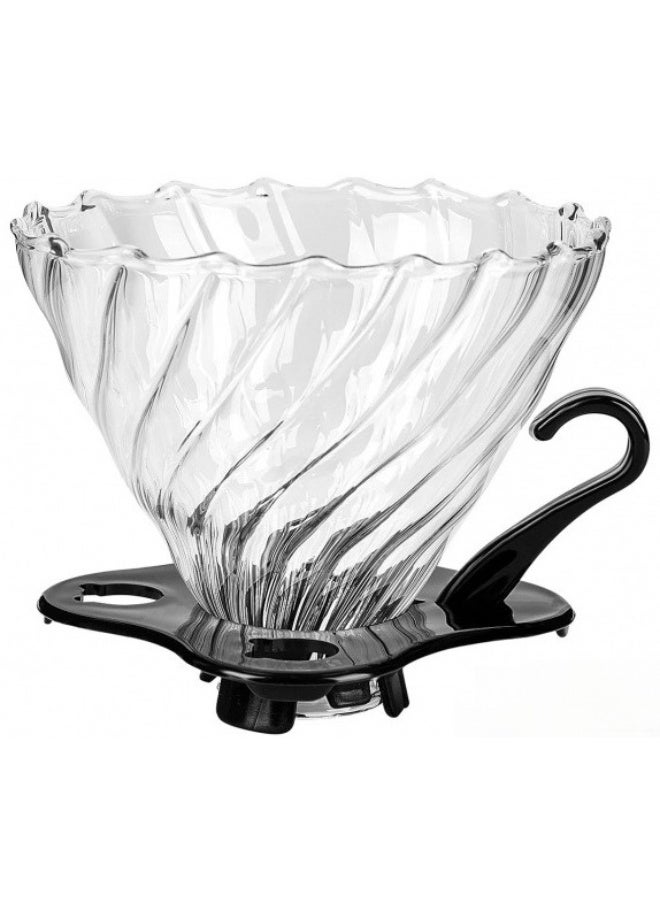CRISTAL Premium Large Glass Pour Over Coffee Dripper V60 Spiral Filter Cone Reusable Hand Brew Coffee Maker - Image 3