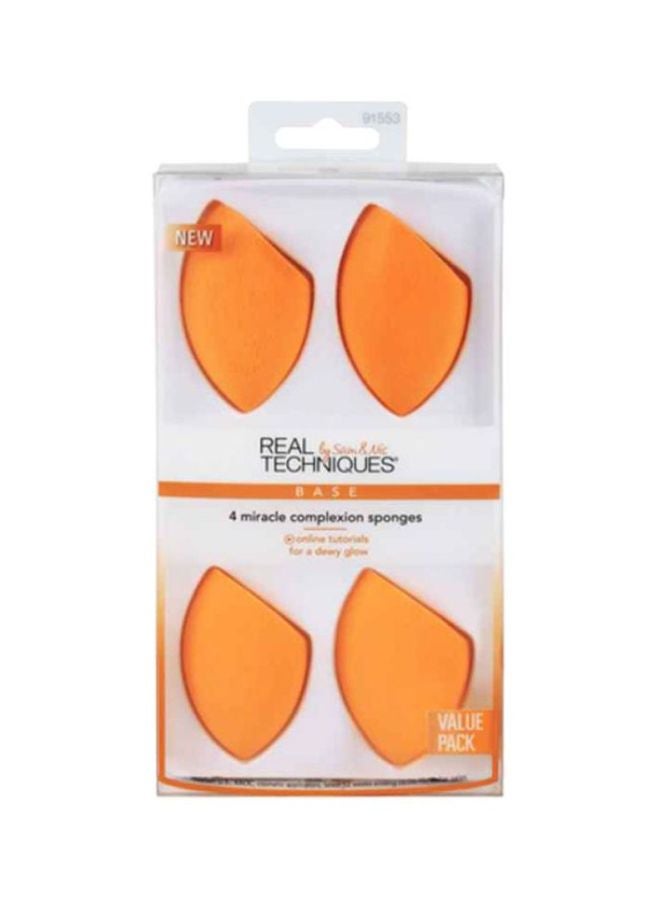REAL TECHNIQUES 4-Piece Miracle Complexion Sponge Set Orange - Image 3