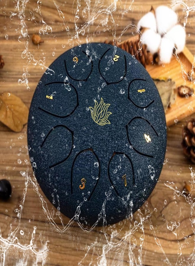 Eavnbaek Steel Tongue Drum - 8 Notes 6 Inch Steel Hand Drum with Bag, Music Book, Drumsticks, Mallet Holder and Finger Picks, Tongue Drum for Camping, Meditation or Yoga (Navy Blue) - Image 1