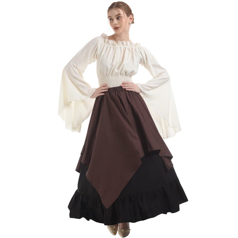 NSPSTT Women Medieval Costume Renaissance Dress Women Victorian Ball Gown Gothic Pirate Costume - Image 5