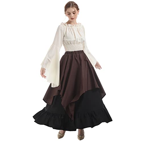 NSPSTT Women Medieval Costume Renaissance Dress Women Victorian Ball Gown Gothic Pirate Costume - Image 3