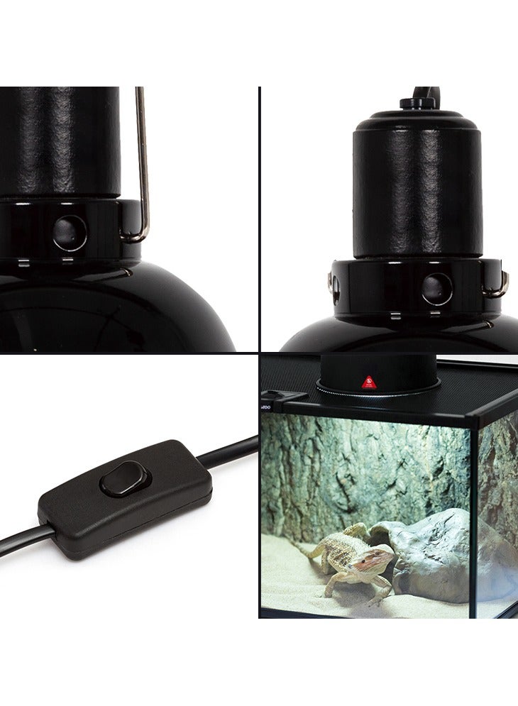 REPTIZOO REPTI ZOO 5.5 Inch Deep Dome Lamp Cap Lamp Fixture,Optical Reflection Cover for Reptile Glass Terrariums (RL01B)  - Image 4
