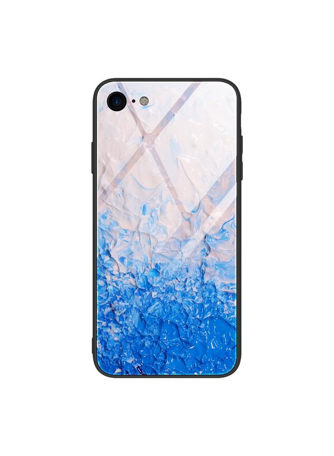 S-TOP Case For iPhone SE 2022 / SE 2020 / 8 / 7 Marble Pattern Glass Protective Case - Image 1