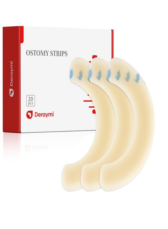 DERAYMI 20 PCS Ostomy Barrier Strips, 2 MM Thickness Elastic Colostomy Tape to Stop Leaks, Latex-Free Medical Grade Hydrocolloid Skin Flange Extenders Stoma for Colostomy Ileostomy Bags Pouches - Image 1