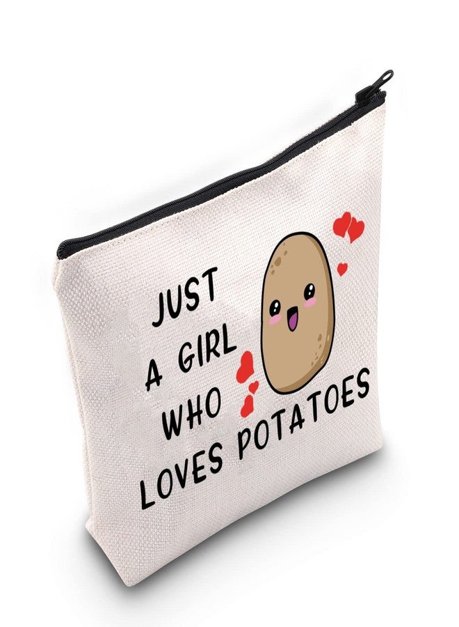 G2TUP Potato Lover Gift Who Loves Potatoes Makeup Bag Potato Queen Cosmetic Bag Food Lover Gift Zipper Travel Bag (Who Loves Potatoes) - Image 1
