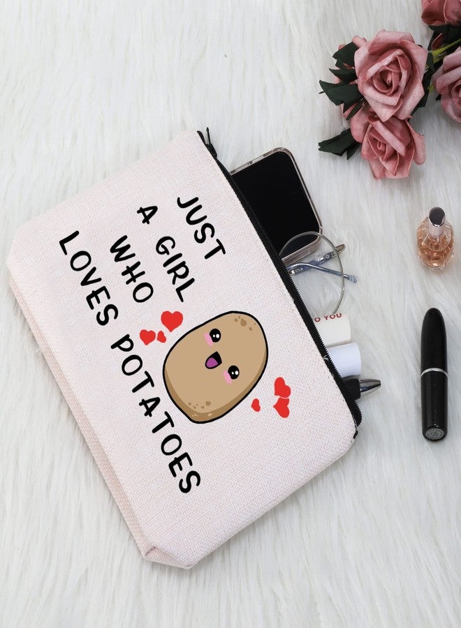 G2TUP Potato Lover Gift Who Loves Potatoes Makeup Bag Potato Queen Cosmetic Bag Food Lover Gift Zipper Travel Bag (Who Loves Potatoes) - Image 4