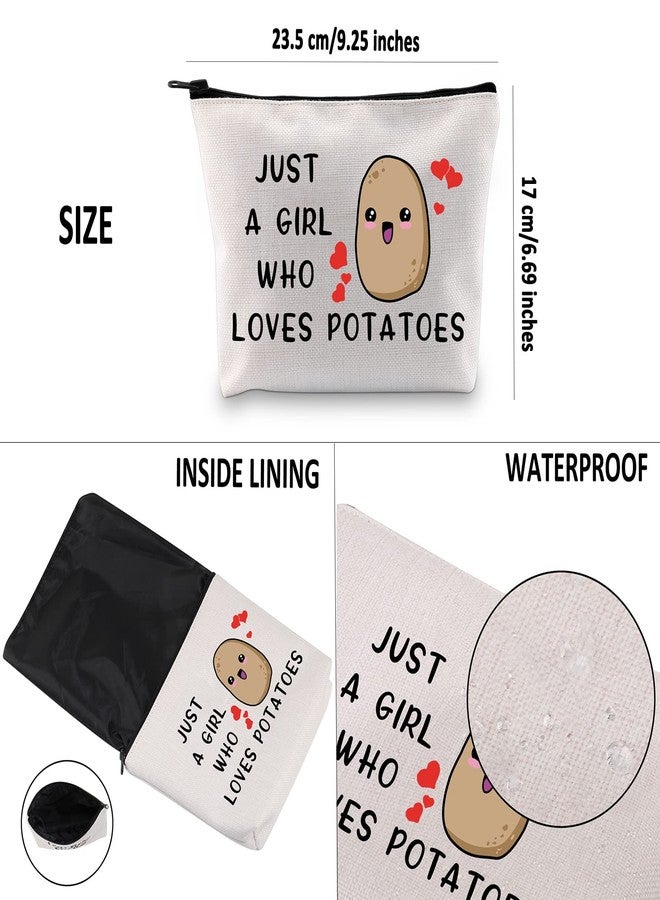 G2TUP Potato Lover Gift Who Loves Potatoes Makeup Bag Potato Queen Cosmetic Bag Food Lover Gift Zipper Travel Bag (Who Loves Potatoes) - Image 3