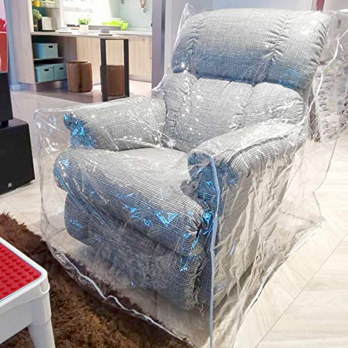 wokire Heavy Duty Plastic Recliner Cover Pets | Cat Dog Scratching Protector Clear Vinyl Waterproof Sofa/Couch Covers,Furniture Living Room Chairs for Storage and Moving 36" W - Armchair（2 Pack） - Image 1