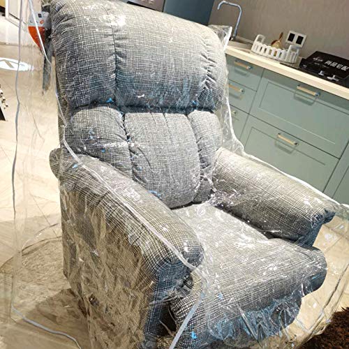 wokire Heavy Duty Plastic Recliner Cover Pets | Cat Dog Scratching Protector Clear Vinyl Waterproof Sofa/Couch Covers,Furniture Living Room Chairs for Storage and Moving 36" W - Armchair（2 Pack） - Image 2